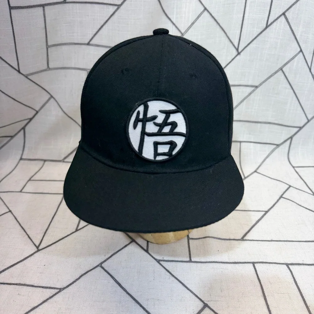 Dragon Ball Z Snapback Hat‎ OS Black Goku Kanji Logo Anime Baseball Cap